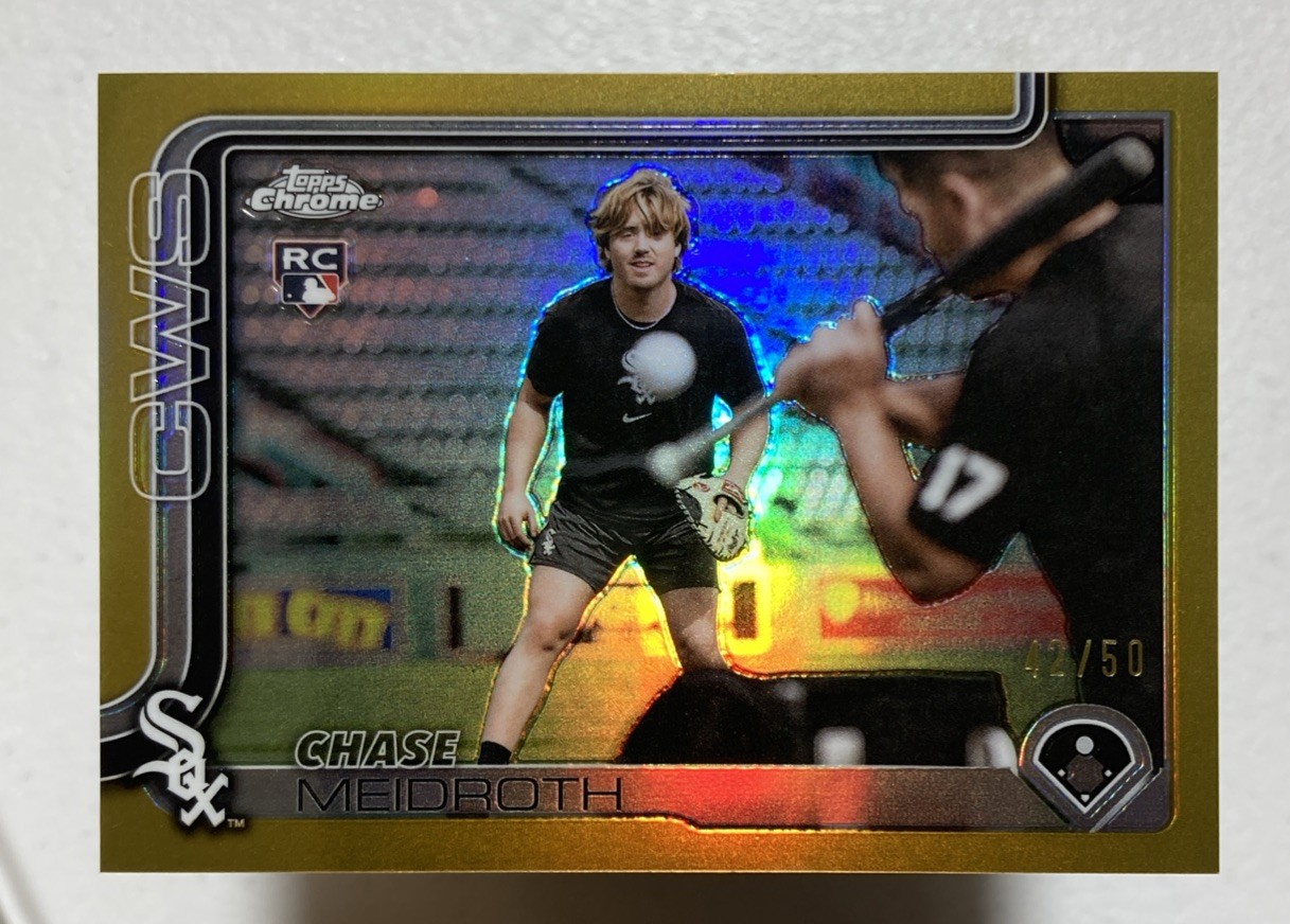 2025 Topps Chrome Update Chase Meidroth True Gold Refractor /50 Variation (RC)