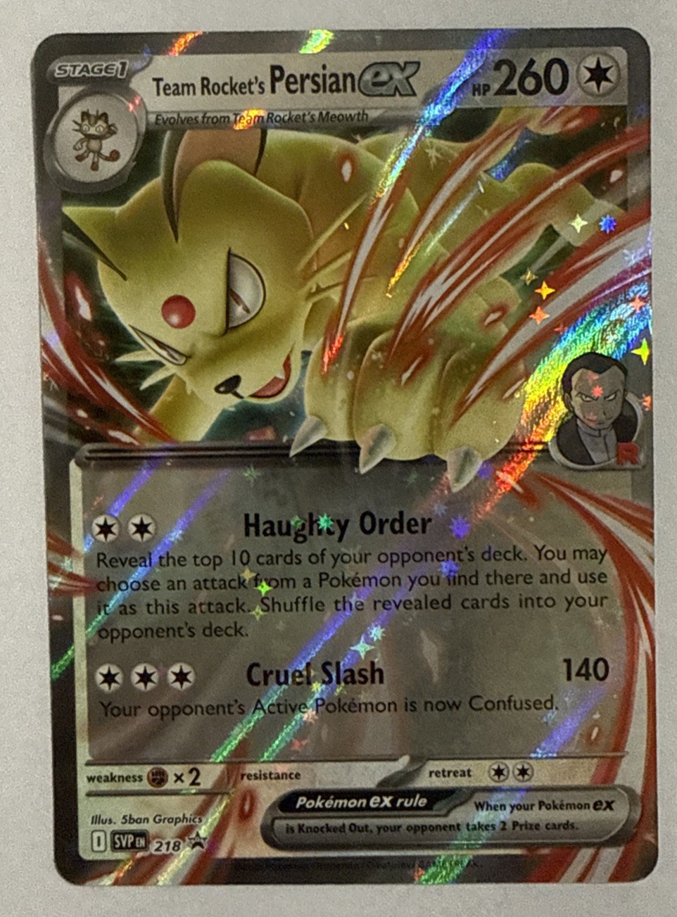 Pokémon TCG Team Rockets Persian EX Black Star Promo 218 Holo NM