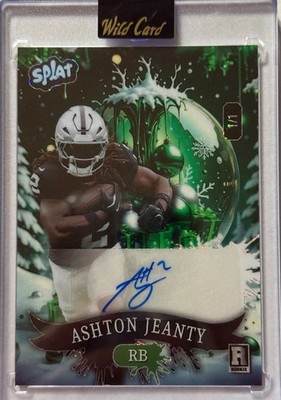   Ashton Jeanty Autographed Rookie Card 2025 Splat Snow Globe 1/1   Case Hit!