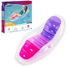 Swimways Dry Float Lounger Pool Float, Translucent Inflatable Recliner Chair for