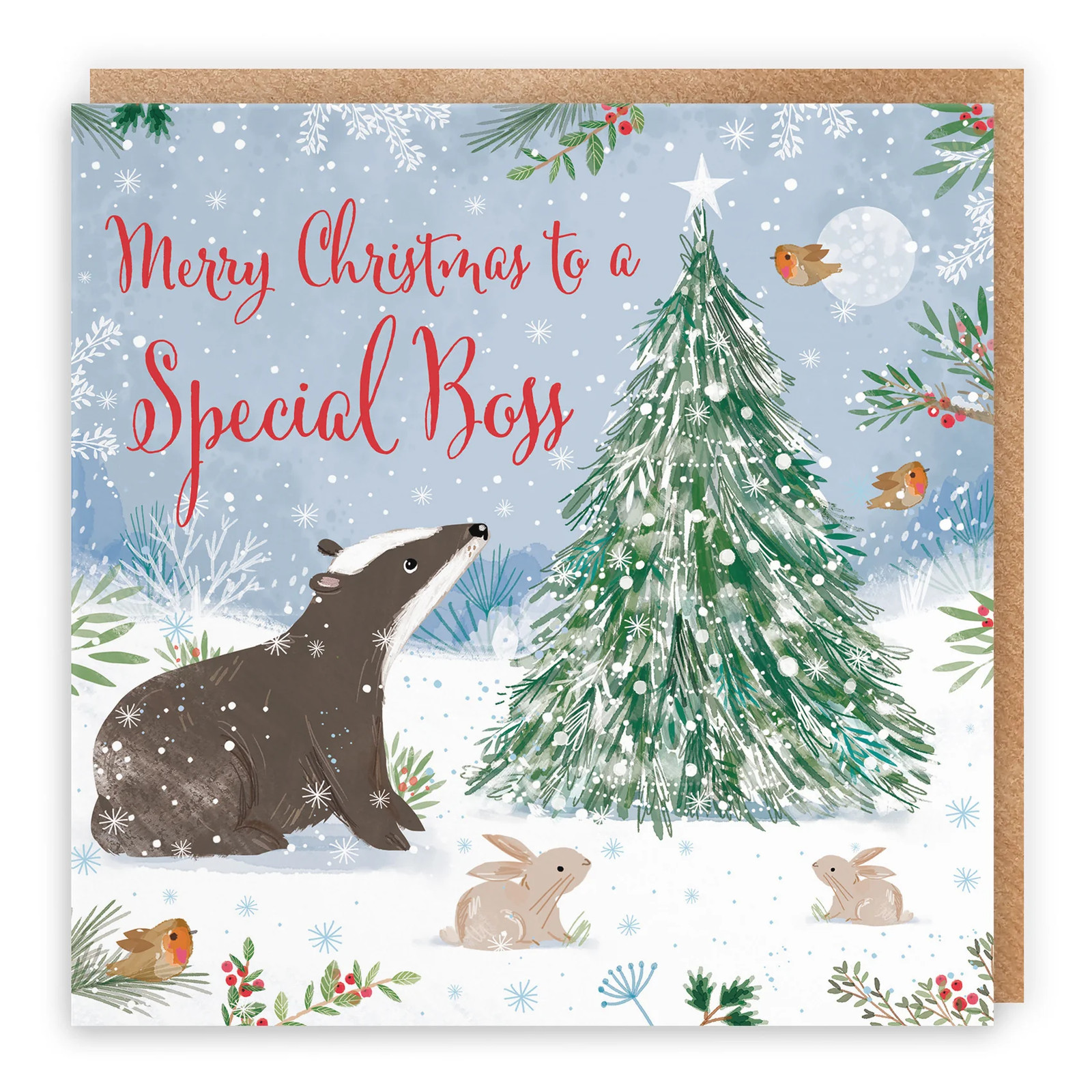 Badger Boss Christmas Card Nature's Treasures