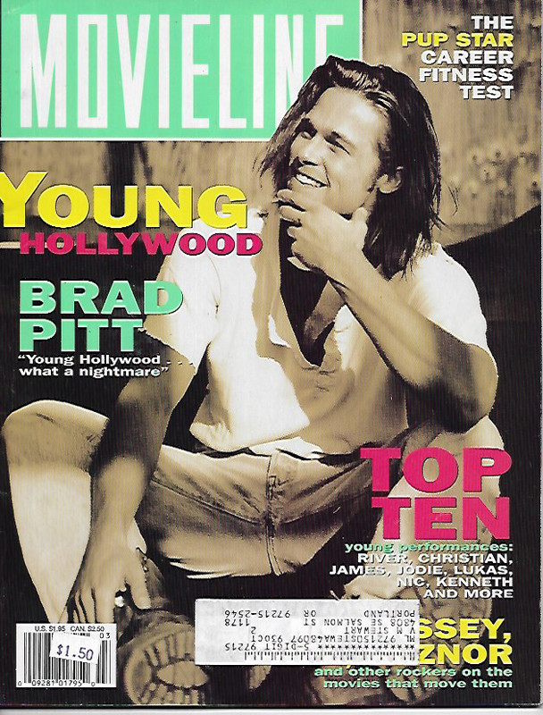 Brad Pitt Movieline Young Hollywood 1993 River Phoenix John Travolta Tarantino