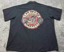 Las Vegas Bikefest Shirt Mens 3XL Black Red Kap Work Button Up 2009 Motorcycle
