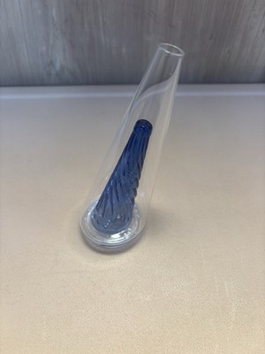 2-Pack Blue Thread Crystal Glass Bud Vases Clear Cone Decorative Small Vase Set