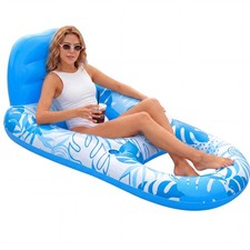 Pool Lounge Float Adult, Inflatable Pool Floats Lounger Raft Floaties Water F...