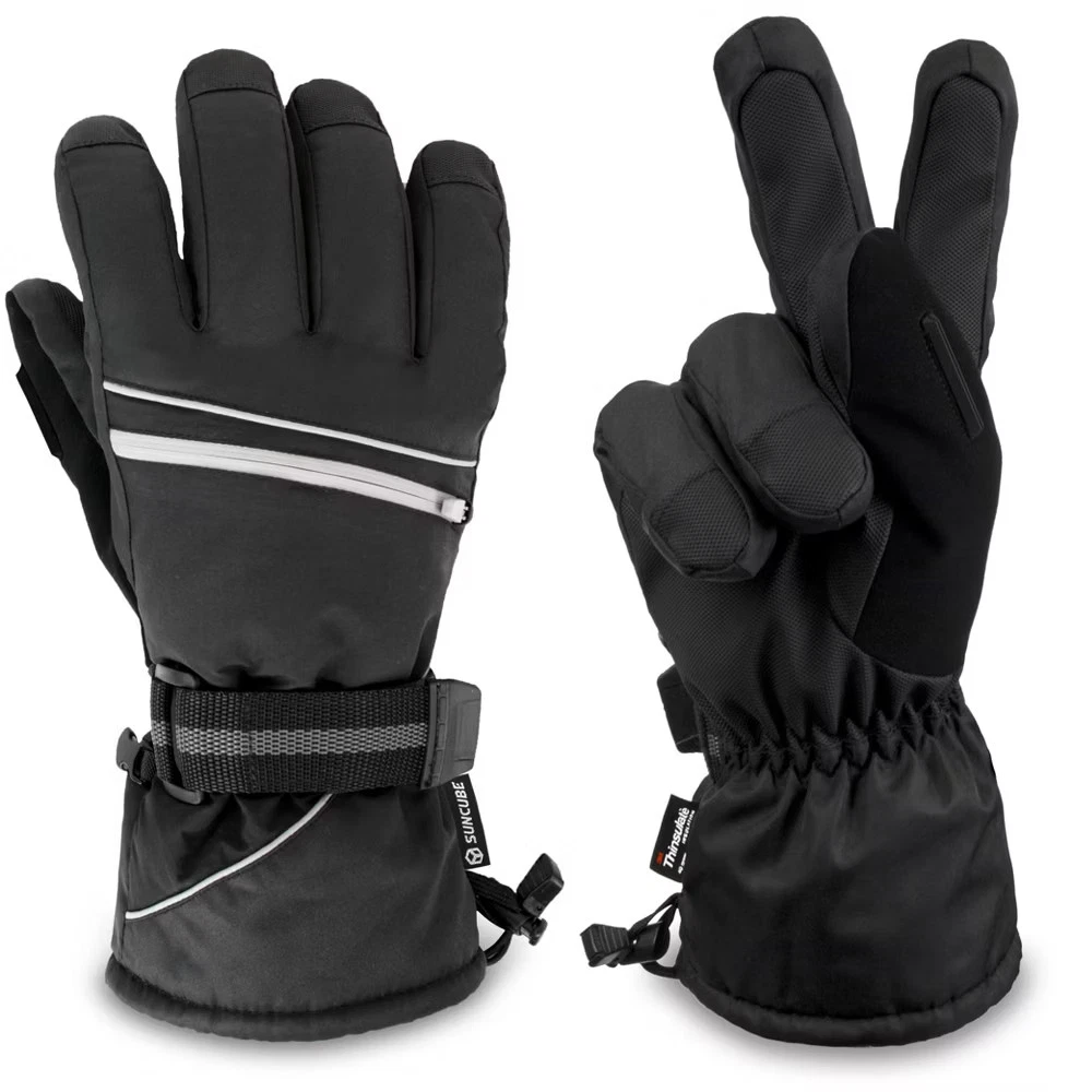 SUN CUBE Ski Gloves Men Women, Waterproof Thermal Winter Snow, 3M Thinsulate