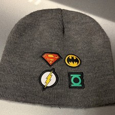 Gray Superhero Kids/Toddler Beanie  EUC