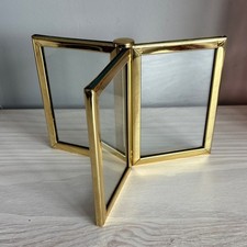 VTG Brass Triple 3x5 Folding Picture Frame