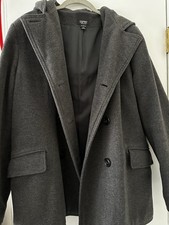 Vintage Grey Wool Esprit Lined Peacoat XL