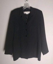 Garfield  Marks Black Pinstripe Long Sleeve Button Up Blazer Jacket 8