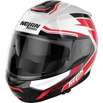 NOLAN N100-6 SURVEYOR WHITE RED GLOSS MODULAR FLIP FRONT MOTORRADHELM