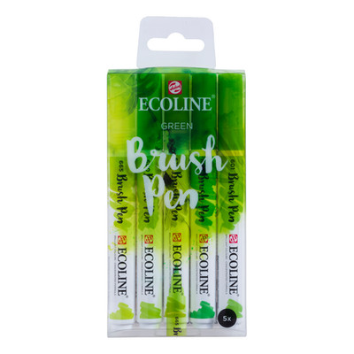 Ecoline Brush Pen Grün-Töne Set | 5 Farben