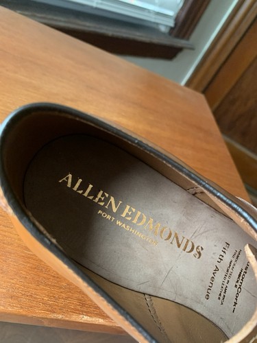 NEW w BOX - V TREAD SOLE| ALLEN EDMONDS 9D FIFTH AVENUE WALNUT CAP TOE SHOES 9 D - Picture 6 of 24