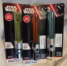 3 Star Wars Mini Lightsaber Light-Up Bubble Wand - Luke, Darth Vader, Yoda
