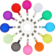 JANYUN 50 Pcs Retractable Badge Reel Clips Holder for Hanging ID Multi Color