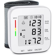Automatic Wrist Blood Pressure Monitor Digital BP Cuff Heart Rate LCD Portable
