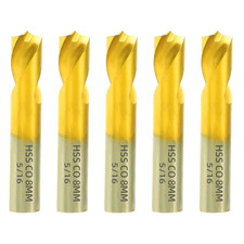 5Pcs Cobalt Spot Weld Drill Bit Set Kit, Titanium Coated High Speed Cobalt Steel