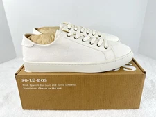 Soludos Ibiza Canvas Casual Sneakers Shoes La Concha Ivory White Womens 9.5 New