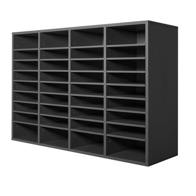 Literatur-Organizer Briefablage 36 Fächer Einstellbare Regale Grau Holz