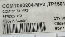 10   PCS  ORIGINAL    INSERTS    CCMT060204-MF2 TP1501