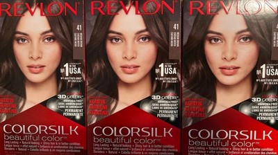 Revlon Color Silk Beautiful Hair Color 41 Medium Brown (Pack of 3) Ammonium free