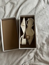 Charles & Keith Chalk Shoes Uk 5 HEELS / COVERED OPEN-BACK / PUMP / SLINGBACK