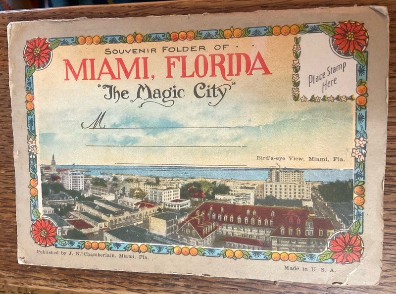 Miami Florida Souvenir Folder of The Magic City PC Multi View Postcard 20 Images