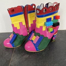 Stunning Irregular Choice Lego Boots  Building Love Size 36  (3) Excellent 