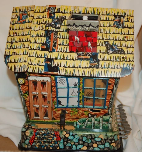 VINTAGE MARX JAPAN TIN LITHO HAUNTED HOUSE PARTS REPAIR MOSTLY WORKING READ DESC