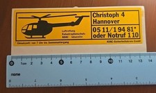 ADAC Luftrettung Aufkleber * Christoph 4 Hannover * Hubschrauber * Sticker