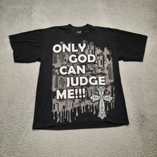 VINTAGE Tupac Shakur Only God Can Judge Me T-Shirt Tee Size XL Black Made in USA
