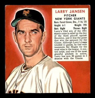 1952 Red Man NL #10 Larry Jansen   EX J3264346