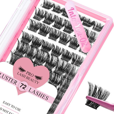 Cluster Lashes 72 Stück Wimperncluster DIY Wimpernverlängerung Einzelwimpern in