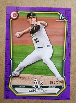 2026 Bowman Braden Nett Purple Pattern 1st Prospect #/250 Athletics