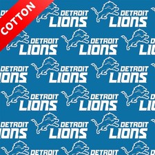 Detroit Lions NFL Cotton Fabric - 58" Wide - Sold by The Yard & Bolt