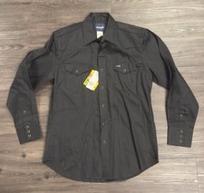 Wrangler Western Style Cowboy Black Long Sleeve Larger Dress Shirt MS70819
