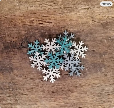 Blue, Gray and White 1 1/2'' Christmas Winter Craft Snowflakes Package of 30