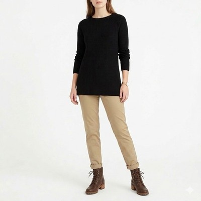 Cupio Black Sweater Long Sleeve Pullover Slimming Size Large