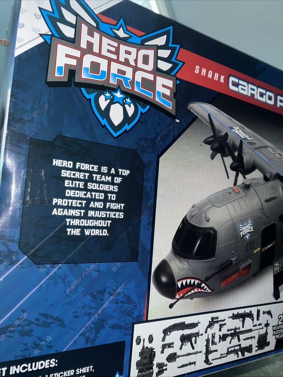 H&O × TheArth SC WING TOP SHARK 50 Hero Force Shark Cargo Plane 33in Wingspan 3 Figures 27