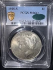 1925 S Peace Dollar PCGS MS 64+ CAC Certified - Rare Coin Check The Price Guilds
