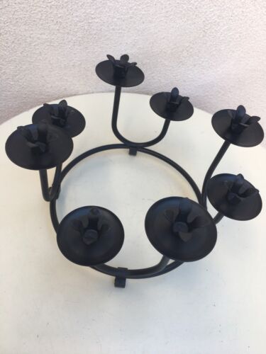 Vintage MCM Candleholder 8 Metal Petite Stand 5"X10" red candles - Picture 7 of 12