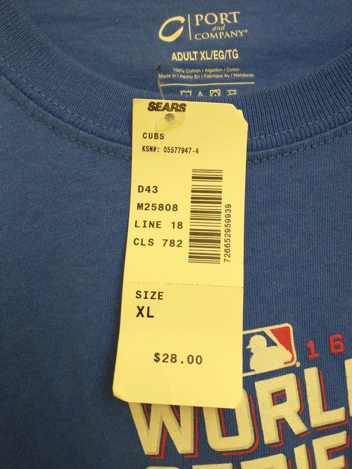 MLB Chicago Cubs 2016 World Series Champs Long Sleeve Shirt Sz XL Blue - Image 4 of 4