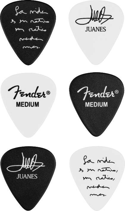Genuine Fender Juanes Capsule Collection 351-Shape Guitar Picks, Medium (6)