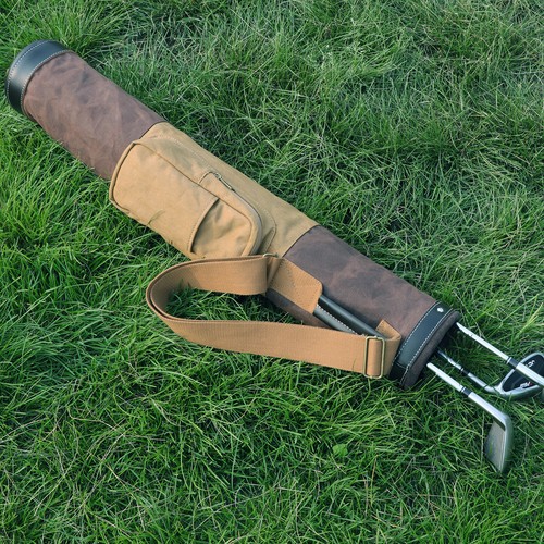 TOURBON Canvas Golf Club Bag Course Training Sunday Travel Carry Case Gift in US - Picture 9 of 24