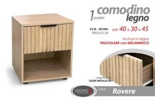 COMODINO Moderno Cassettiera CAMERA DA LETTO UFFICIO ROVERE Chic 40*30*h45CM