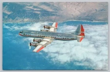 Postcard American Airlines Jet Powered Electra Flagship, Prop Airplane in Flight