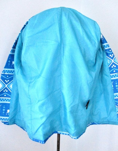 Kitchy Blue White Snowflake Reindeer Winter Holiday Novelty Blazer Jacket M 40 - Picture 6 of 7