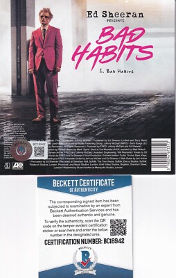 ED SHEERAN signed (BAD HABITS Brand New CD Single cover w/cd