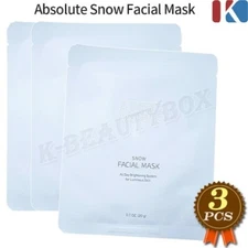 ATOMY Absolute Snow Facial Mask 20g x 3pcs Moist Brightening Facial Mask Sheets