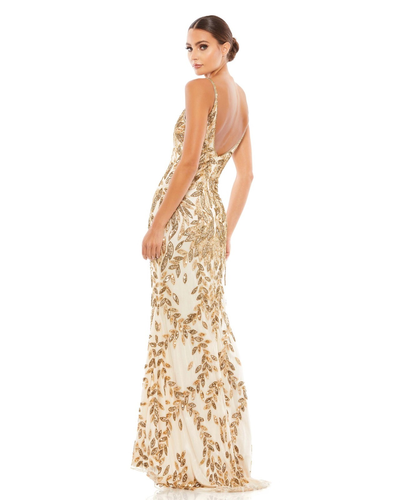 RALPH & RUSSO EMBELLISHED LEAF EVENING GOWN MSRP $498